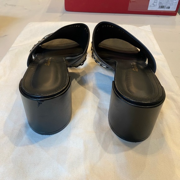 Ferragamo Trabia Embellished Block Heel slide Sandals in Black - Picture 2 of 4